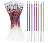 NUOBESTY 50 Pièces Recharge De Paillettes Recharge Stylo Gel Arc-en-ciel Stylos à Colorier Recharges De Stylos Gel Recharges De Stylos à Paillettes Plastique Métal Stylo De Coloriage Enfant
