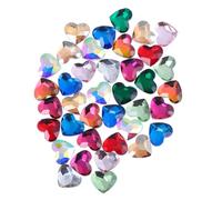 NUOBESTY 50 Pierres de Cœur pour Nail Art Accessoires de Manucure DIY Autocollants pour Ongles à Dos Plat 50 Pièces Multicolores Décoration Ongles Naturels et Artificiels Accessoires