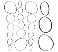 NUOBESTY 50pcs Ceinture d'entretien de l'enregistreur en caoutchouc noir, courroie pour machine vidéo et lecteur DVD, réparation de magnétophone à cassettes, flexible, silencieuse
