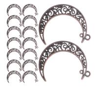 NUOBESTY 50pièces Pendentif Lune Creuse Breloque Lune Ancienne Breloques pour Bracelet et Collier Accessoires Bijoux