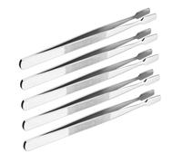 NUOBESTY 5paquet Pinces Épiler Précision Acier Inoxydable Pince Brucelle Droite Pour Collectionneurs De Timbres Bijoutiers Et Techniciens Manipulation Sûre De Petits Objets Et Documents