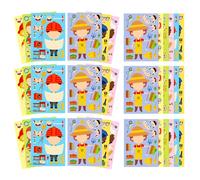 NUOBESTY 6 ensembles Autocollants de DIY pour Garçon Fille de Puzzles Éducatifs Activités Ludiques Famille Développement des Compétences et Exploration des Métiers
