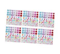 NUOBESTY 6 Feuilles Boucles d'oreilles en Forme de Coeur Boucles d'oreilles Coeur Autocollants décor gemmes Stickers Bijou t-Shirts Strass des Boucles d'oreilles Extraterrestre