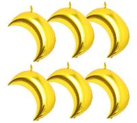 NUOBESTY 6 Pièces Ballons Lune Aluminium Doré Décoration Fête Anniversaire Mariage Saint-valentin Balloon Party Ballons Anniversaire Aluminium Foil