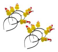 NUOBESTY 6 Pièces Bandeau de Noël Serrage-tête avec Chapeau Rouge, Canard | Plastique Métallisé Floqué, Souple et Élastique, Usage Réutilisable, Fêtes de Fin D’année et Célébrations