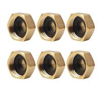 NUOBESTY 6 Pièces Bouchon Obturation Laiton Femelle 1/2 Pouce avec Joint en Caoutchouc, Bouchon Extrémité pour Tuyau d'eau Jardin, Prévention Fuite, Accessoire Plomberie Extérieur
