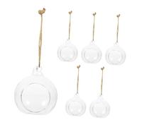 NUOBESTY 6 pièces Bougeoirs Suspendus Verre Transparent Pots Suspendus Micro Paysage Hydroponique pour Décoration Maison et DIY
