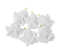 NUOBESTY 6 pièces Breloques Anges Résine Miniatures Pendentifs Ailes Dorées pour Création Bijoux DIY Décoration Polyvalente
