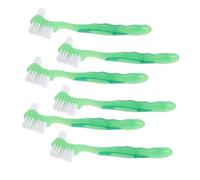 NUOBESTY 6 Pièces Brosse à Dents pour Prothèses Dentaires, Brosse Douce pour Prothèses Dentaires Double Face, Plastique Nylon, Vert Clair, pour Dents Fausses, Seniors, Usage Quotidien