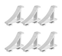 NUOBESTY 6 Pièces Clips D’étagère en Aluminium Argenté, Support Fiable | Installation Simple, Optimisation de L’espace, pour Organisation du Congélateur et Réparation Cuisine