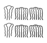 NUOBESTY 6 Pièces Fourche à Cheveux Noire en Métal, Peigne Latéral en U