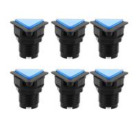 NUOBESTY 6 Pièces Interrupteur Triangle pour Machine de Jeu Arcade avec Support Lumineux Led, Bouton Plastique Momentané 39mm pour Amusement Nocturne Casual