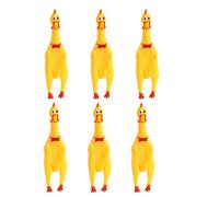 NUOBESTY 6 Pièces Jouets De Poulet Hurlant Poulet en Caoutchouc Bruiteurs Hilarant Presser Les Jouets De Poulet Poulet Hurlant Bruit De Jouet Drôle Jouet De Poulet Strident pour Les Enfants Chien Jaun