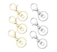 NUOBESTY 6 pièces Lot de Porte-clés Alliage de Zinc avec Pendentif Huit Bague Porte-clés Légère et Multifonction pour Décoration de Sac et Trousseau Clés
