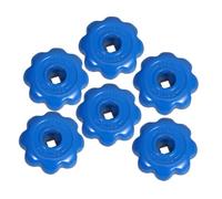NUOBESTY 6 Pièces Manette de Robinet pour Bouteille de Gaz en Aluminium Bleu, Poignée Hexagonale Arrondie Résistante la Corrosion, pour Réservoir Gpl et Applications Industrielles