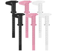 NUOBESTY 6 Pièces Règle de Mesure des Sourcils Compas de Mesure des Sourcils en Plastique à Double Échelle pour Tatouages et Maquillage Salon de Beauté Professionnel
