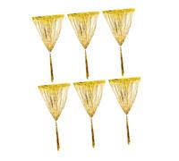 NUOBESTY 6 Pièces Rideaux Franges Métalliques Dorés Décoration Fête Brillante pour Porte Fenêtre Rideau Tinsel Scindant Espace Installation Facile Réutilisable pour Anniversaire Mariage