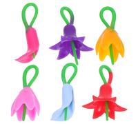 NUOBESTY 6 pièces Silicone Flower Wine Glass Charms Reusable Drink Markers For Party Identification Goblet Food Markers For Weddings And Celebrations Couleur Aléatoire Couleur Aléatoire