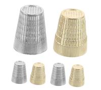 NUOBESTY 6 Pièces Thimbles Finger Protectors Metal Vintage Sewing Finger Caps For Hand Quilting DIY Crafts
