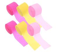 NUOBESTY 6 rouleaux Papier Crépon pour Décorations de Fête Mariage et Événements pour DIY avec Rose Jaune