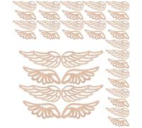 NUOBESTY 60 Pièces Angel Wings Wooden Craft Tags Unfinished Natural Wood Slices For DIY Christmas Tree Ornaments Scrapbooking Embellishments And Wedding Favor Decorations