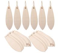 NUOBESTY 60 Pièces Mini-planches de Surf Décoratives en Bois Inachevé pour Artisanat Polyvalent, Corde de Chanvre, Décor Nautique pour Fête Estivale et Création Artistique