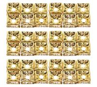 NUOBESTY 60 Pièces Perles Espaceurs Carrées Dorées Brillantes pour Fabrication de Bijoux Perles Cubiques Strass pour Bracelets Colliers Boucles Oreilles Accessoires Diy Artisanat