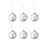NUOBESTY 6pièces Boules De Noël Décoratives Plastique pour Décoration Festive Ornements à Suspendre pour Arbre De Noël Et Fêtes Baseball