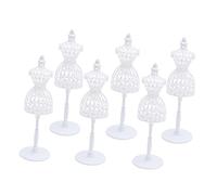 NUOBESTY 6pièces Mannequin Creux pour Poupée Support De Vêtements Mini-Mannequin Design Artistique Et Créatif Blanc
