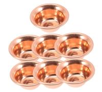 NUOBESTY 7 pièces Bol Offrande Tibétain Laiton Doré Résistant Au Feu et Stable pour Rituels Bouddhistes et Méditation Bol Décoratif Portable pour Brûleurs et Offrandes Rouge