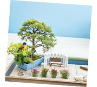 NUOBESTY 7 pièces Miniature Artificial Grass and Flower Clusters for DIY Crafts Realistic Model Plants for Table Dollhouse Gardens and Train Landscape Accessories