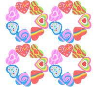 NUOBESTY 70 Gommes de Cœur Colorées Lot de 70 Pièces Gomme à Dessin en Caoutchouc pour Garçon et Filles pour École Bureau et Présents