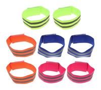 NUOBESTY 8 Pièces Brassard de Course Réfléchissant Ajustable, Polyester | Haute Visibilité Nocturne, Confort Longue Durée, Usage Extérieur, Sangle Élastique, pour Marche et Sport