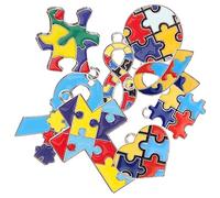 NUOBESTY 8 Pièces Charms Autisme Alliage pour Création de Bijoux Pendentifs Design Puzzle pour Bracelets Diy