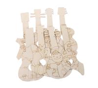 NUOBESTY 8 Pièces DIY Mini Wood Guitar Cutouts for Unfinished Natural Wood Musical Craft Kit for Painting Thanksgiving and Birthday Party Decorations
