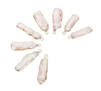 NUOBESTY 8 Pièces Pendentifs Perles Baroques Eau Douce Naturelles Irrégulières avec Bord Doré pour Fabrication Bijoux DIY Colliers Boucles Oreilles Charms