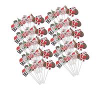 NUOBESTY 80 Pièces Décorations de Gâteau Noël de Père Noël Bonhomme de Neige Renne et Sapin en Matériau Alimentaire Sûr Pics à Cupcakes pour Fêtes