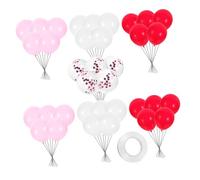 NUOBESTY 80 Pièces Kit de Ballons pour Saint-valentin et Mariage Ballons Latex et Aluminium Décoration Festive Rose Blanc et Rouge avec Paillettes Accessoires pour Fête et Photo Booth