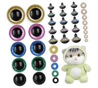 NUOBESTY 80 Pièces Plastic Safety Eyes for Crochet and Plush Toys Scratch Resistant Bright Doll Eyes for Handmade Puppets and DIY Craft Projects