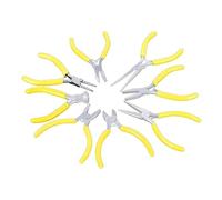 NUOBESTY 8pièces Kit De Pinces Miniatures De Acier Résistant Outils Diy Pour Fabrication Bijoux Pince à Bec Coupante Et Plate Avec Poignée Antidérapante Accessoire Pour Bricolage Précis