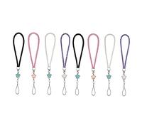 NUOBESTY 8Pièces Star Pendant Leather Keychain Lanyard Stylish Phone Hanging Strap For Easy Access To Wallets And Keys