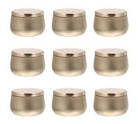 NUOBESTY 9 pièces Boîte de Rangement Double Face Doré Clair Boîte Ronde Scellée pour Thé Bonbons Bougies Bijoux et Loisirs Léger et Résistant pour Organisation Maison