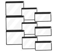 NUOBESTY 9 Pièces Trousse à Crayons Transparente PVC Pochette de Rangement Rayures pour Fournitures de Bureau et Voyage Sac Pratique Multi Usage avec