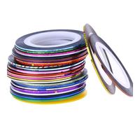 NUOBESTY 90 Rouleaux de Ruban Adhésif pour Nail Art en Vinyle Stickers pour Ongles Femmes et Filles 2 Boîtes Distributrices Multicolores Décoration Précise et Facile pour Manucure