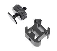 NUOBESTY Adaptateur De Griffe Porte-Accessoire Caméra pour Reflex Numérique, Montage en Alliage D'aluminium, Vis 1/4 Pouce, Support Flash Photo Professionnel, Usage Extérieur, Couleur Métal Gris
