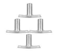 NUOBESTY Adaptateur de Poignée en Fer Argenté pour Balai, Connecteur de Manche Polyvalent Prise Confortable, Lot de 4 Pièces pour Nettoyage Domestique