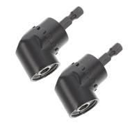 NUOBESTY Adaptateur Perceuse à Angle 105 Degrés Porte-embouts Hexagonal en Acier Allié Magnétique, Rallonge Coudée 60 Mm Noir, Accessoire pour Perceuse Électrique 2 Pièces Usage