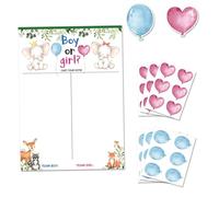 NUOBESTY Affiche Révélation du Genre Garçon Fille avec Cartes de Pronostic Cartoon Neutre pour Shower Fête Naissance Jeu de Vote Simple et Créatif