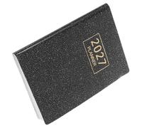 NUOBESTY Agenda de Poche 2027 A7 Noir, Couverture Rigide, Suivi Annuel