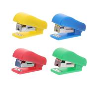 NUOBESTY Agrafeuse De Bureau Mini-agrafeuse Compacte Légère 4 Pièces Assortiment Couleurs Aléatoires Portable Pour École Maison Bureau